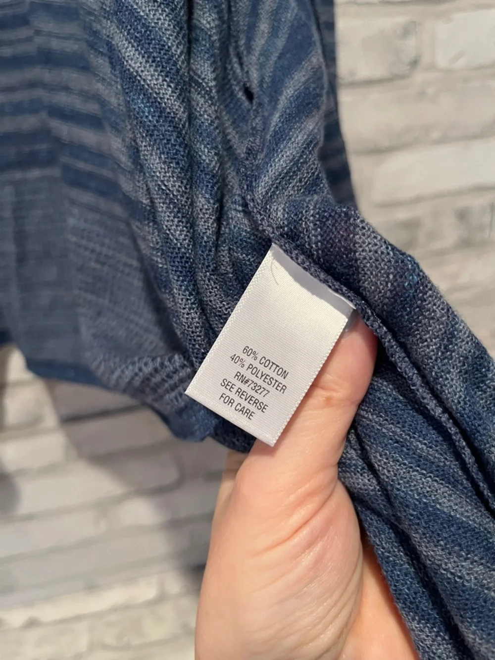 Dana Buchman Blue Striped Open Drape Cardigan new with tags XL sweater top